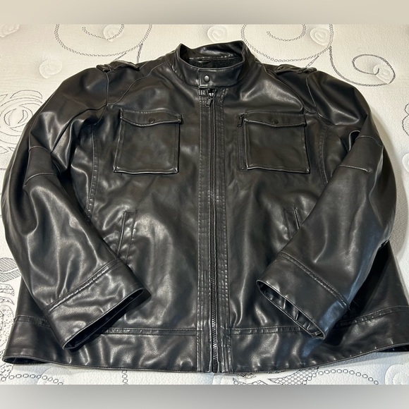 Sonoma faux leather biker jacket with faux fur lining - Picture 1 of 12